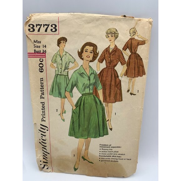 Simplicity Misses Shirt Top Skirt Sewing Pattern Sz 14 3773 - Picture 1 of 4